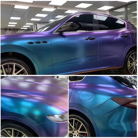 Cm Chameleon Matte Purple Blue Pvc Vinyl Film Car Body Decal Wrap