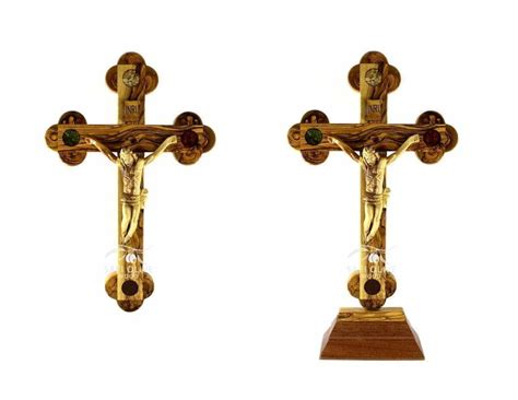 Orthodox Olive Wood Crucifix With Elements Cm Cr