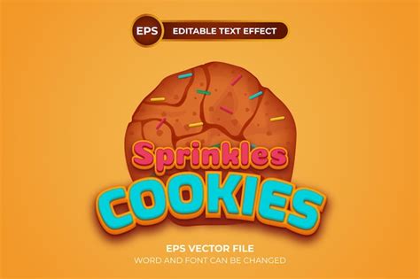 Premium Vector Sprinkles Cookies Logo With Editable Text Effect