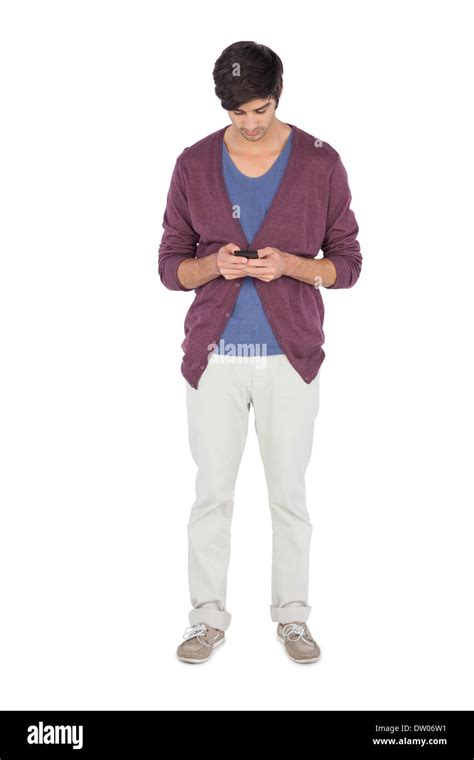 Young Man Using His Mobile Phone Stock Photo Alamy