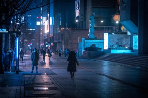 A late night street in Seoul, South Korea. : r/latenightneon