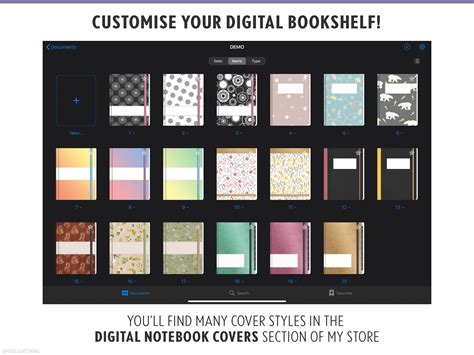 Digital Notebook Cover Goodnotes Templates Noteshelf Covers Etsy