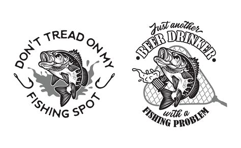 2 Big Bass Fishing Logos For T Shirts And Caps 25770710 Vector Art At