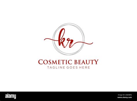 Kr Feminine Logo Beauty Monogram And Elegant Logo Design Handwriting