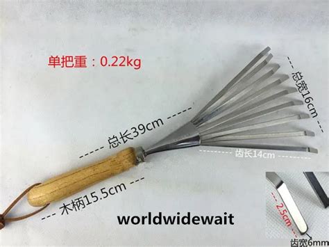 Stainless Steel Pitchfork Grass Rake Harrow For Fit Sweeping Leaves