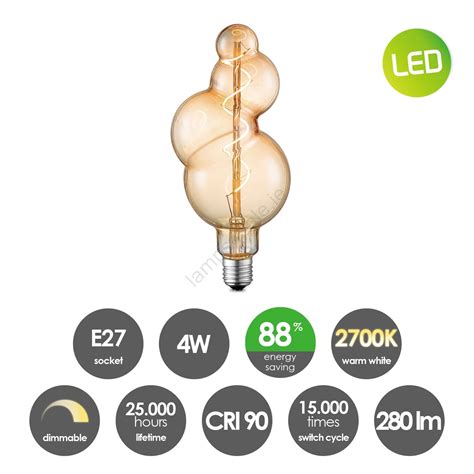 LED Dimmable Bulb VINTAGE EDISON E27 4W 230V 2700K CRI 90 Lamps4sale