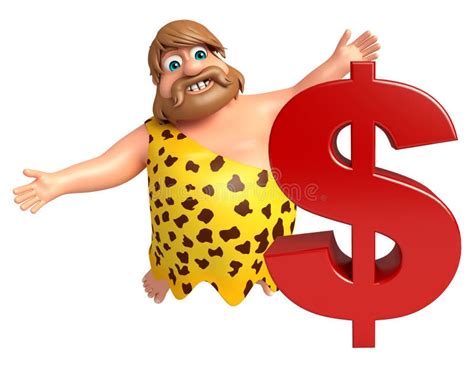 Caveman With Dollar Sign Stock Illustration Illustration Of Male