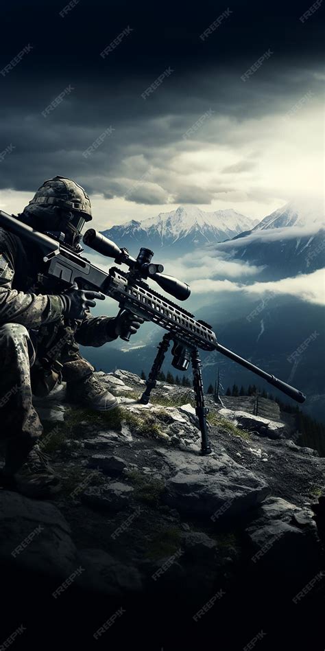 Premium AI Image | Sniper rifle wallpaper HD