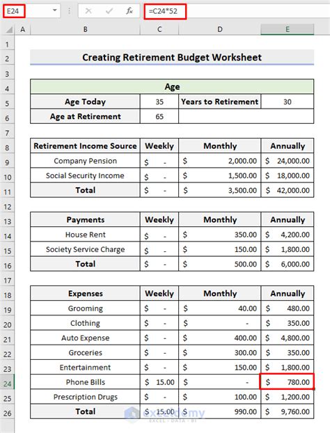 Create Retirement Budget Worksheet In Excel With Easy Steps