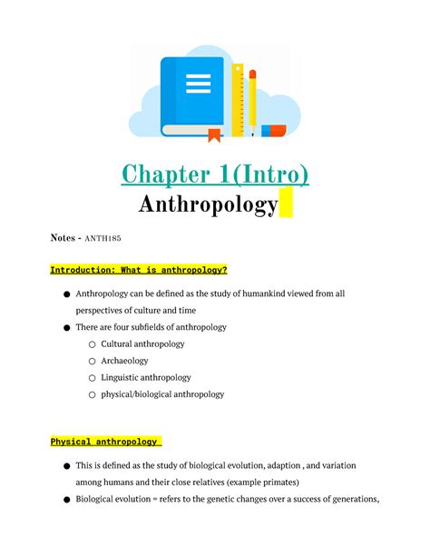 Anth 185 Ch 1 Lecture Notes 1 Chapter 1intro Anthropology Notes