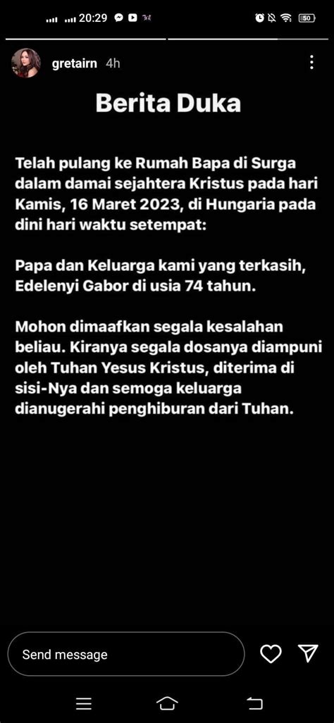 Kabar Duka Ayah Laura Anna Edelenyi Gabor Meninggal Dunia Di Hungaria