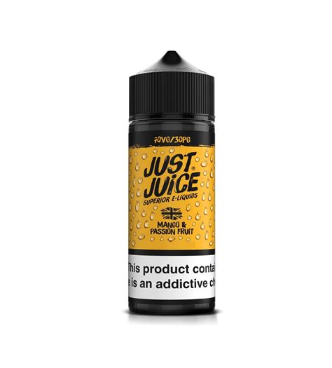 Mango And Passion Fruit 100ml E Liquid Just Juice Uk Vape Store E Cig