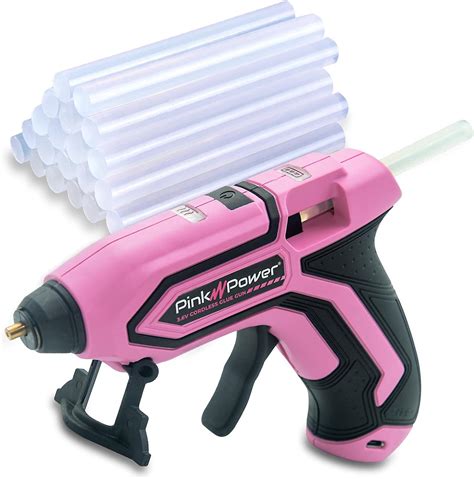 Amazon Pink Power Mini Cordless Hot Glue Gun Kit With Stand Sticks Battery Powered