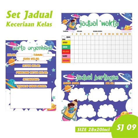 Set Banner Keceriaan Kelas Jadual Tugasan Kelas Jadual Waktu Kelas