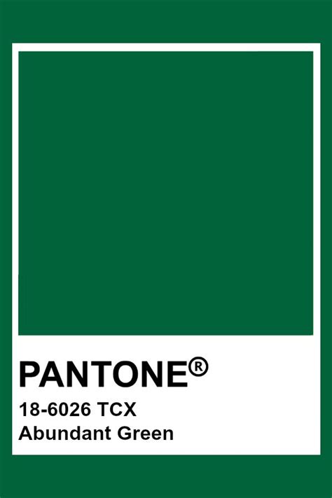 PANTONE 18 6026 TCX Abundant Green Pantone Color Green Pantone