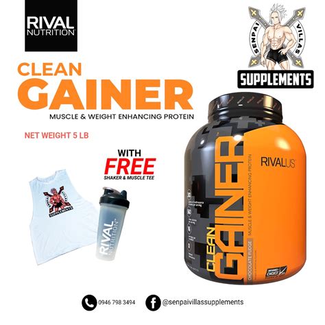 Rival Nutrition Clean Gainer High Protein Lean Gainer 5lbs With Free