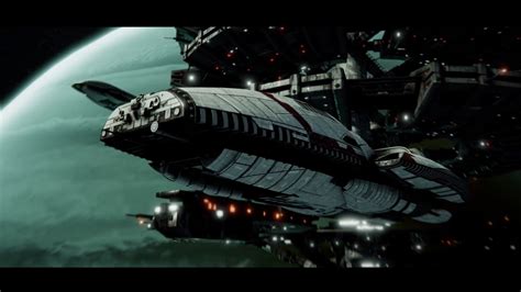 4k Toaster Ship Colonial Fleet Battlestar Galactica Battleship Deadlock Space Battle War