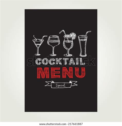 Cocktail Bar Menu Template Designvector Illustration Stock Vector Royalty Free 217661887