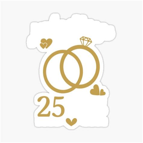 Just Married 25 Years Ago Funny Couple Wedding Anniversary Sticker