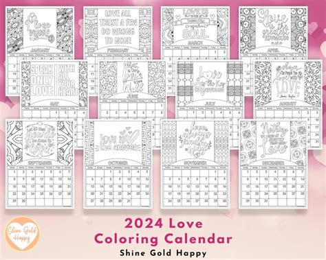 2024 Pattern Coloring Calendar Printable Free Printable Templates