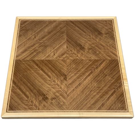 Quartered Walnut Veneer in Diamond Box Pattern with ¼ Maple Veneer