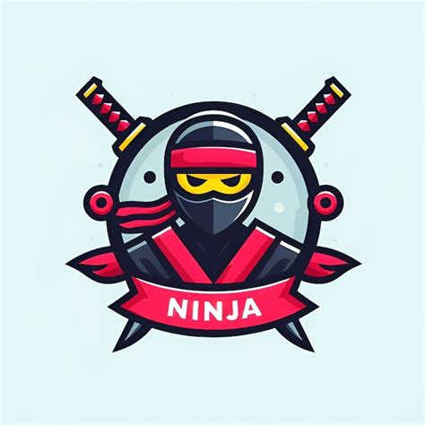 Logotipo Do Personagem Ninja De Vetor Vetor Premium