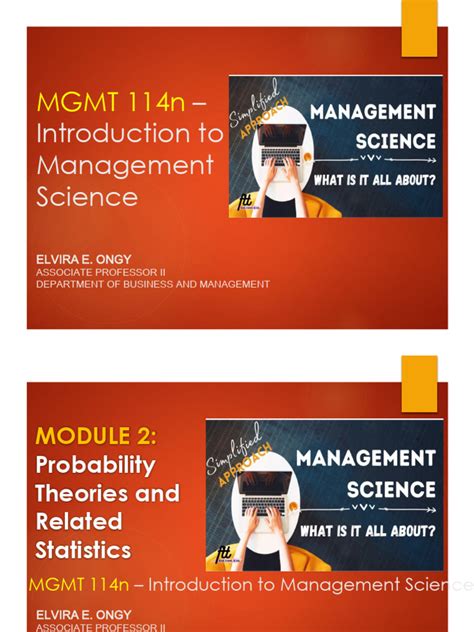 Mgmt114n Lesson 21 Intro To Probability Distributions Pdf