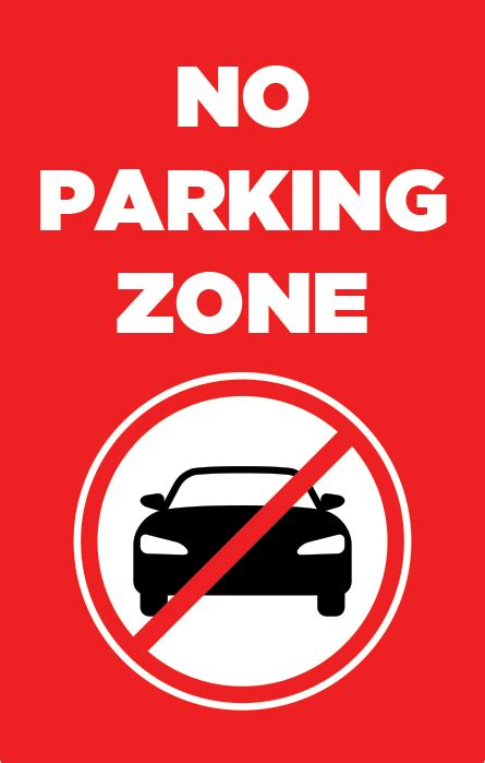 No Parking Zone | Signicade Insert | Stock Signs and Frames