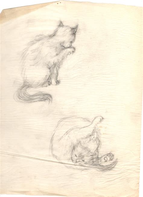 Sold Price Gladys Emerson Cook Cat Drawing July