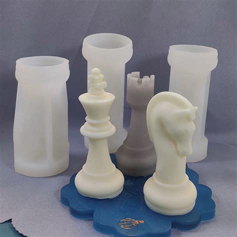 D Chess Pieces Mold Silicone Large Chess Pieces Candle Etsy