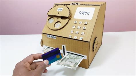 How To Make A Atm Machine From Cardboard At Home No Dc Motor Youtube