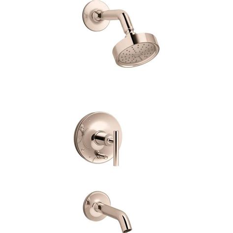 Kohler Purist Vibrant Moderne Brushed Gold 1 Handle Bathtub And Shower Faucet In The Shower