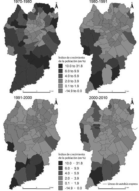 Densidade Demografica De Curitiba - Índice de crecimiento de la población según los distritos de Curitiba ...
