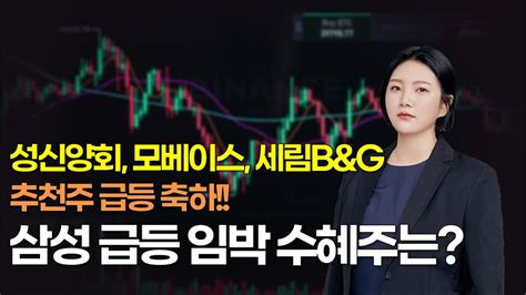 주식 추천 성신양회 모베이스 세림bandg 급등주 수익 2차전지 관련주 못샀다면 이 주식 떨어질 때마다 사세요