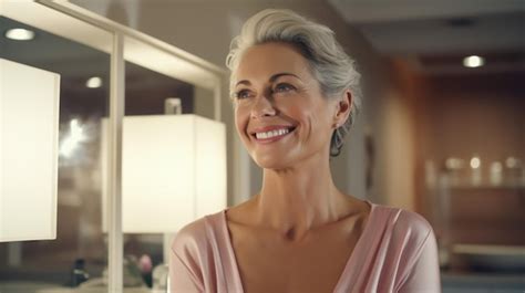 Premium Photo Portrait Of A Beautiful Senior Woman Laughing Outdoor Mature Woman With Grey