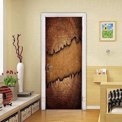 Viranda Door Wallpaper Self Adhesive Door Poster Wood Grain Door