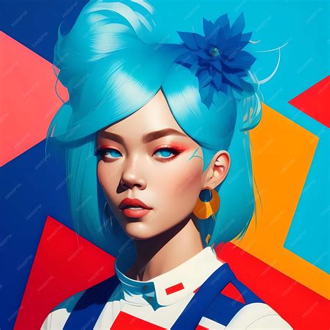 Premium Photo Abstract Street Art Blue Style Hip Hop Girl With
