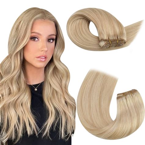 Amazon Moresoo Sew In Hair Extensions Blonde Highlight Human Hair