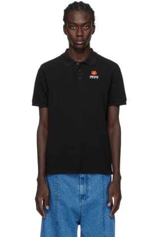 Black Kenzo Paris Boke Flower Crest Polo by Kenzo on Sale