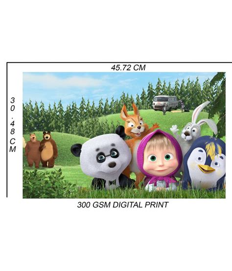 Go Green Tale Masha And The Bear Poster Paper Wall Poster Without Frame