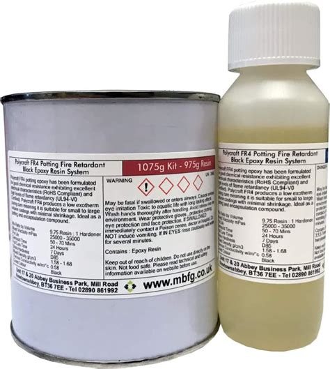 Polycraft FR4 Potting Fire Retardant Black Epoxy Resin System 1075g