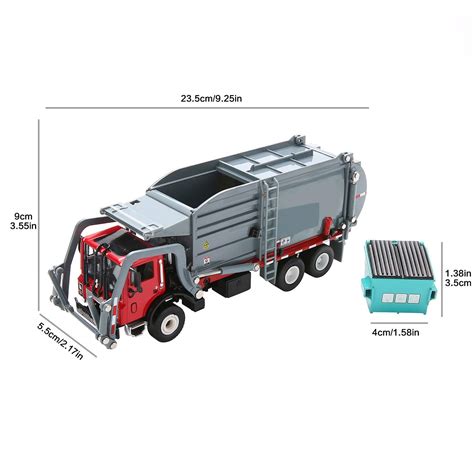 Garbage Truck Toy Model143 Scale Metal Diecast Recycling Clean Trash