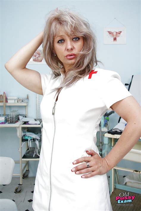 Lusty Mature Nurse In Stockings Revealing Her Shaved Pink Twat Porn Pictures XXX Photos Sex