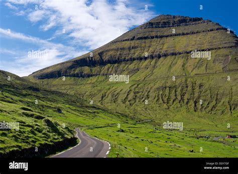 Road Towards The Highest Mountain In The Faroe Islands Slættaratindur