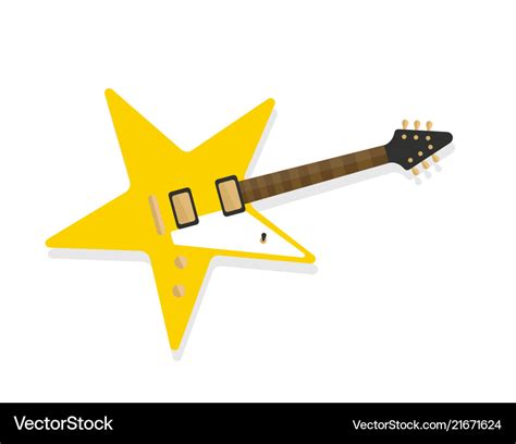 Star Shaped Electric Guitar Rockstar Symbol Vector Image