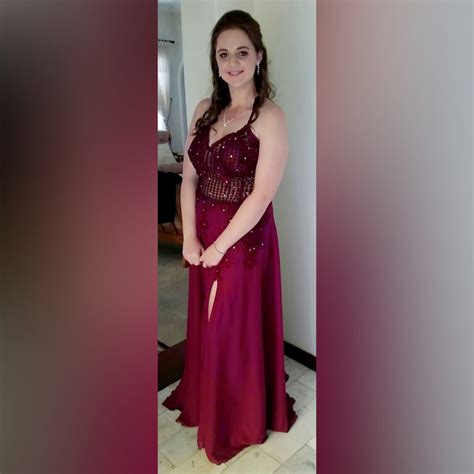 Burgundy Chiffon And Lace Matric Dance Dress Marisela Veludo