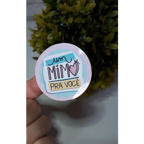 24 Adesivo Um Mimo Pra Voce Personalizado 4 Cm Shopee Brasil