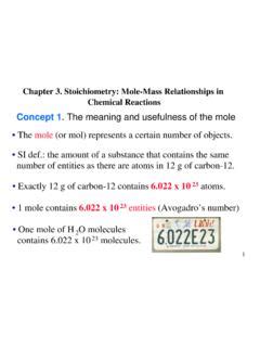 Chapter Stoichiometry Mole Mass Relationships In Chapter