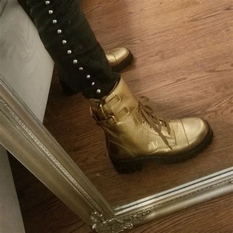 Gold Combat Boots