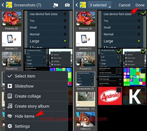 Inside Galaxy Samsung Galaxy S4 How To Hide Or Show Hidden Pictures